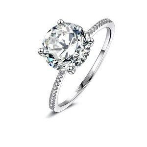925 Sterling Silver 3 Carat Engagement Wedding Ring